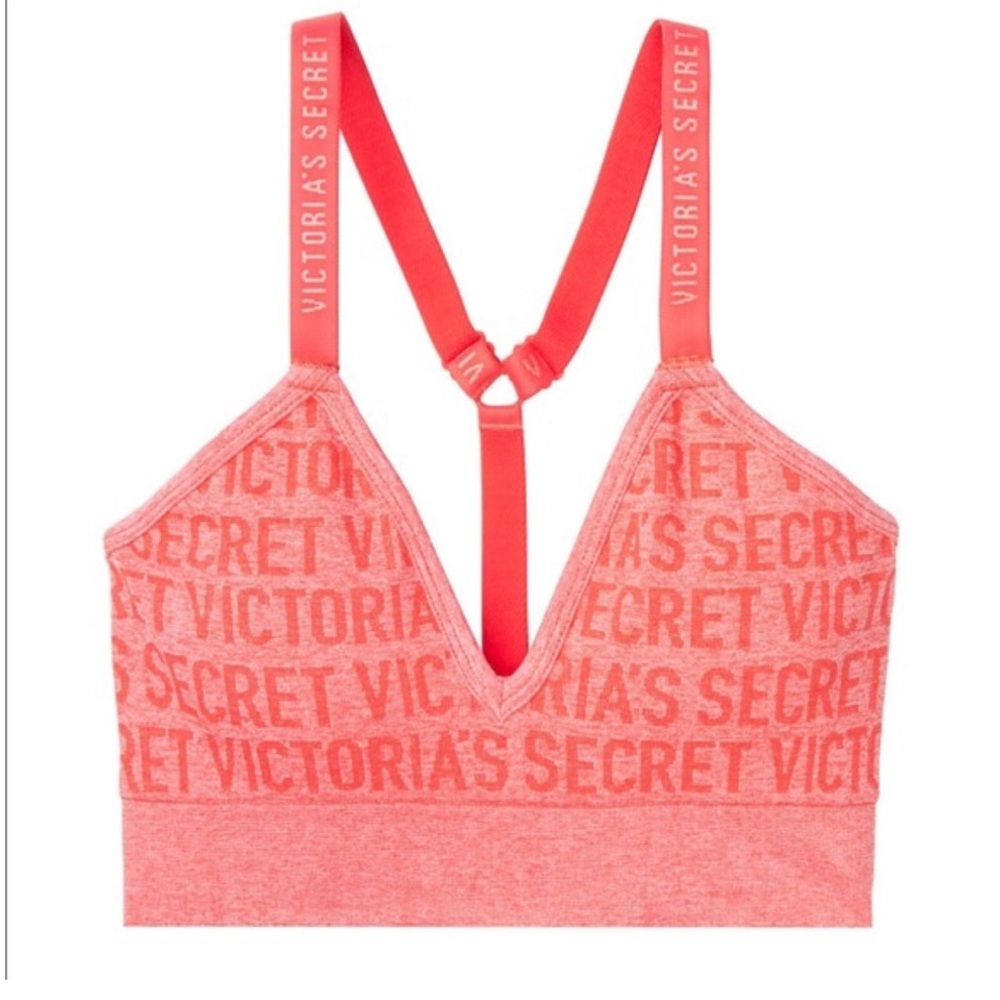 Victoria’s Secret all over logo strap Bralette Pink